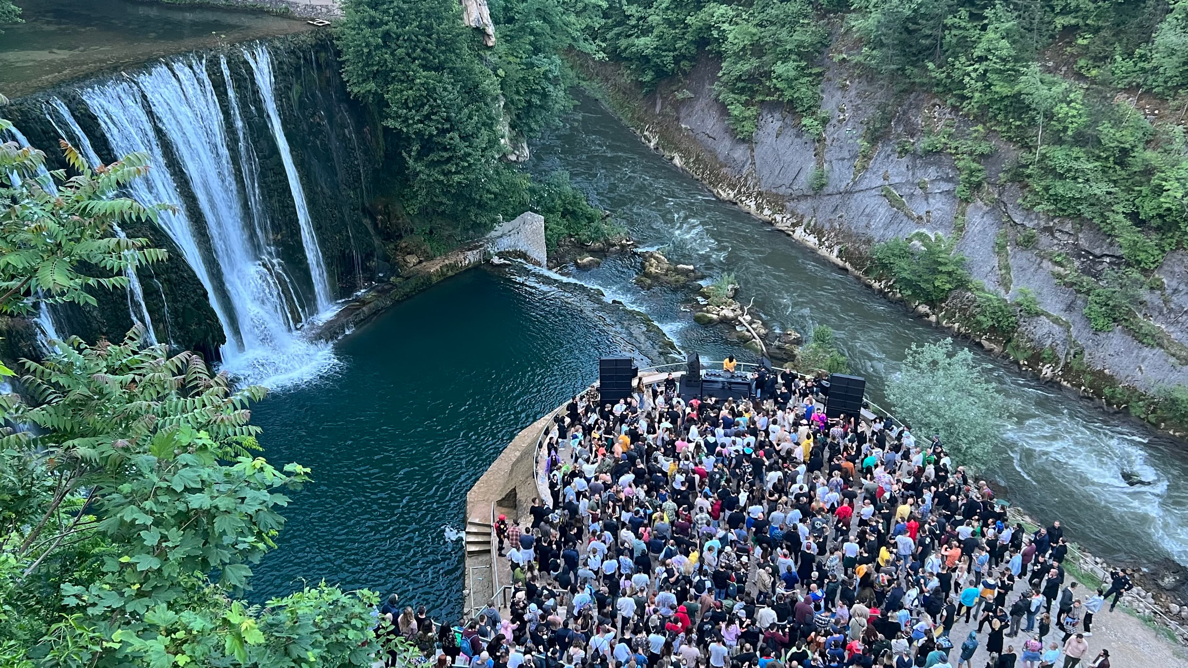 Jamie Jones at Pliva Waterfalls in Jajce, Bosnia-Herzegovina