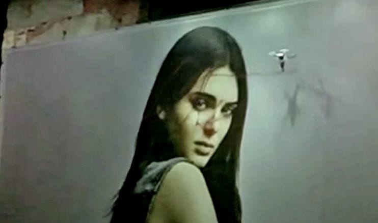 KATSU Drone Drawing 2015 on Kendall Jenner