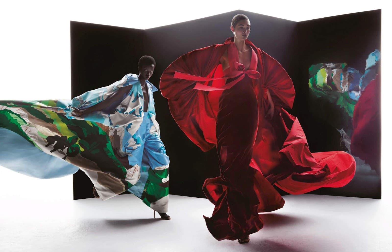 Grace Elizabeth and Anok Yai dance a couture duet for Vogue Japan