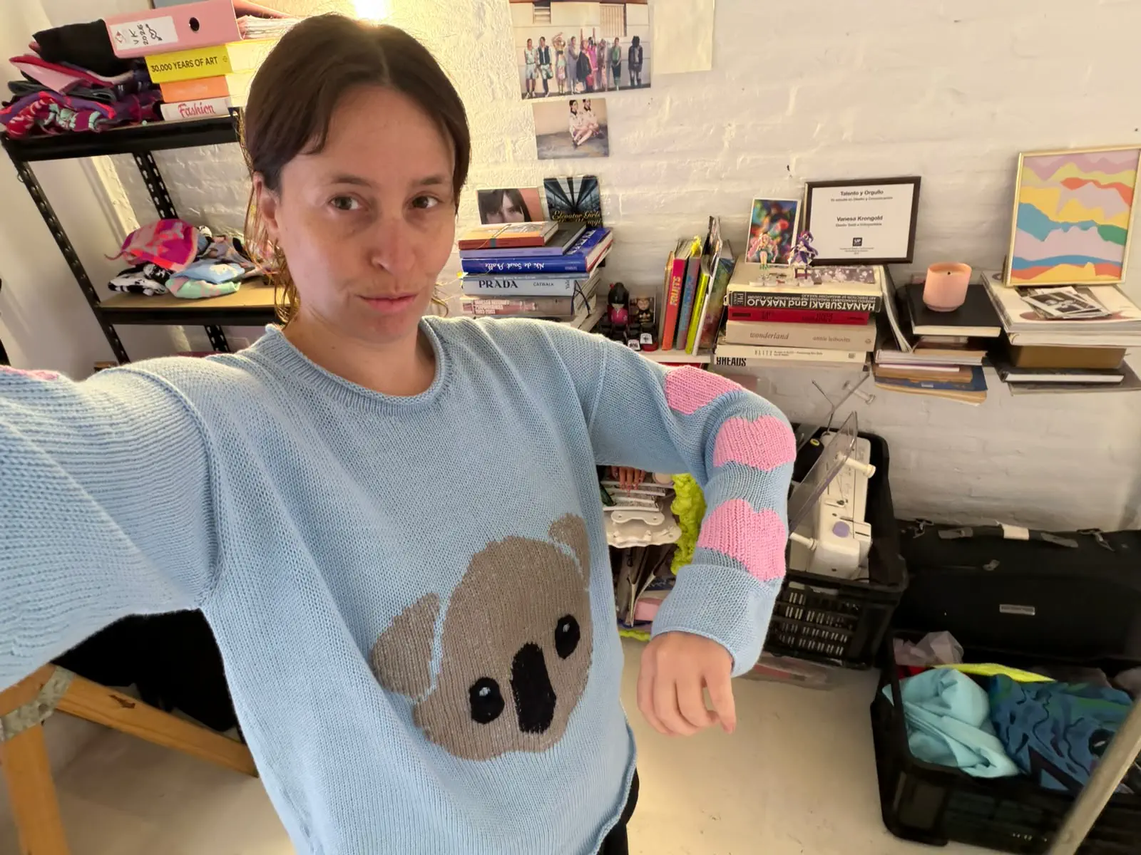 Lauren wearing the Koala Heart Sweater VK x MAFF